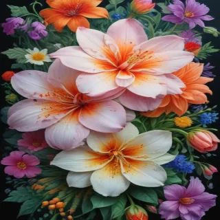 drawings of flowers in color