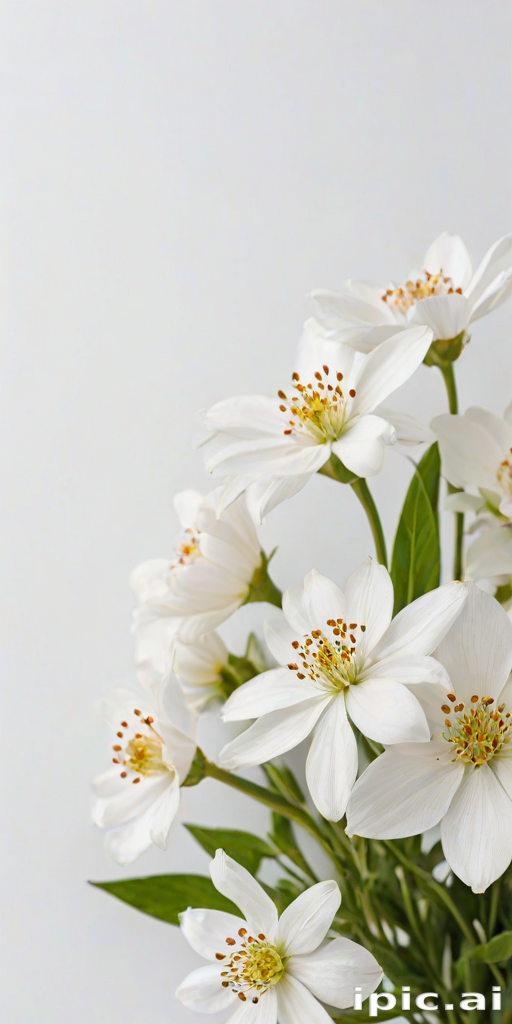 white flowers on white background