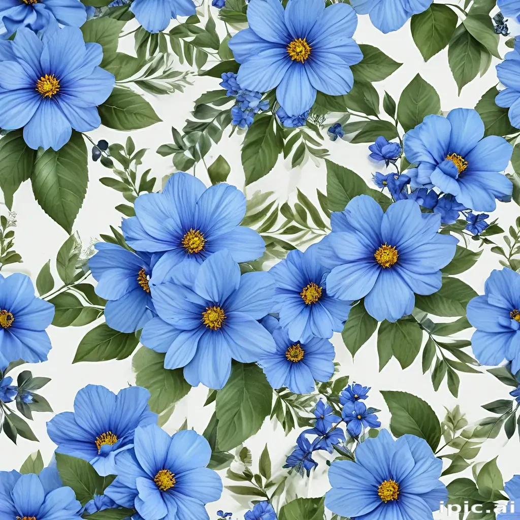 blue flowers transparent background