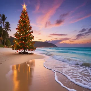 beach christmas wallpaper