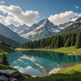 mountainous background