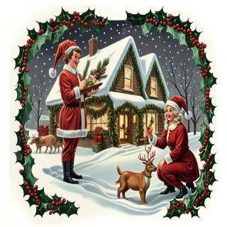 vintage christmas illustration