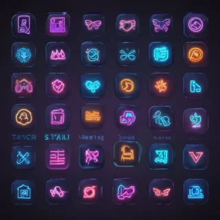 neon app icons