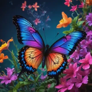 neon butterfly wallpaper