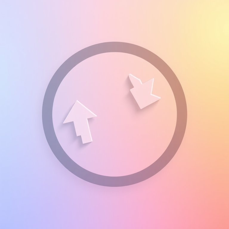 Create a high-quality vector graphic of a circular refresh icon with two arrows forming a continuous loop, using a soft gradient background, captured with a DSLR camera at f/2.8 aperture, ISO 100, 50mm lens in a high-resolution format.