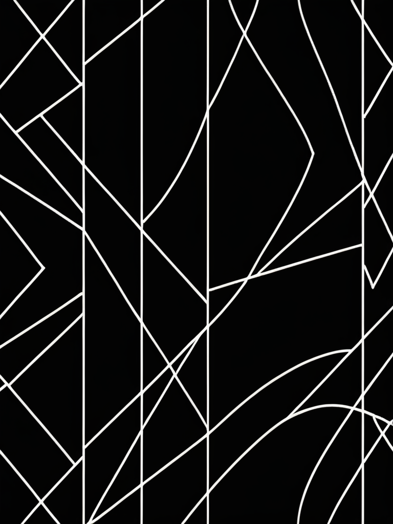 Abstract Black and White Geometric Lines Creating a Dynamic Visual Pattern