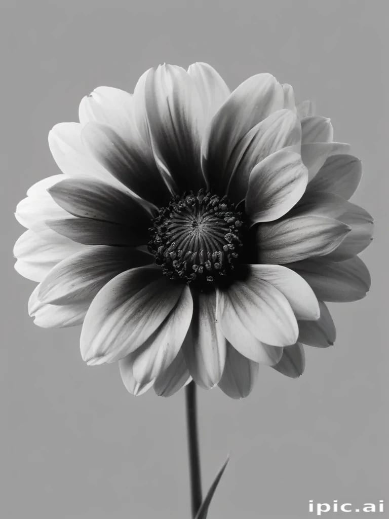 black and white flower png