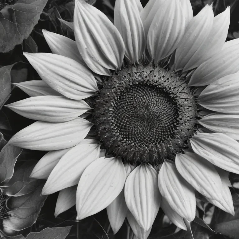 clip art sunflower black and white
