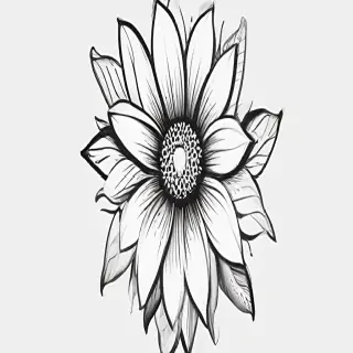 flower clipart black and white