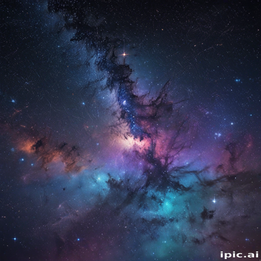 Stunning Cosmic View of a Colorful Galaxy Filled with Stars and Nebulae