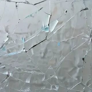 cracked glass transparent