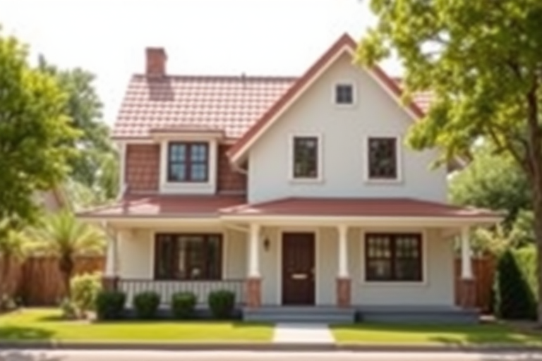 Generate a high-resolution image of a stylized traditional house with a peaked roof, using a DSLR camera, ISO 100, f/8 aperture, 18mm focal length, in bright daylight with a slight vignette effect.