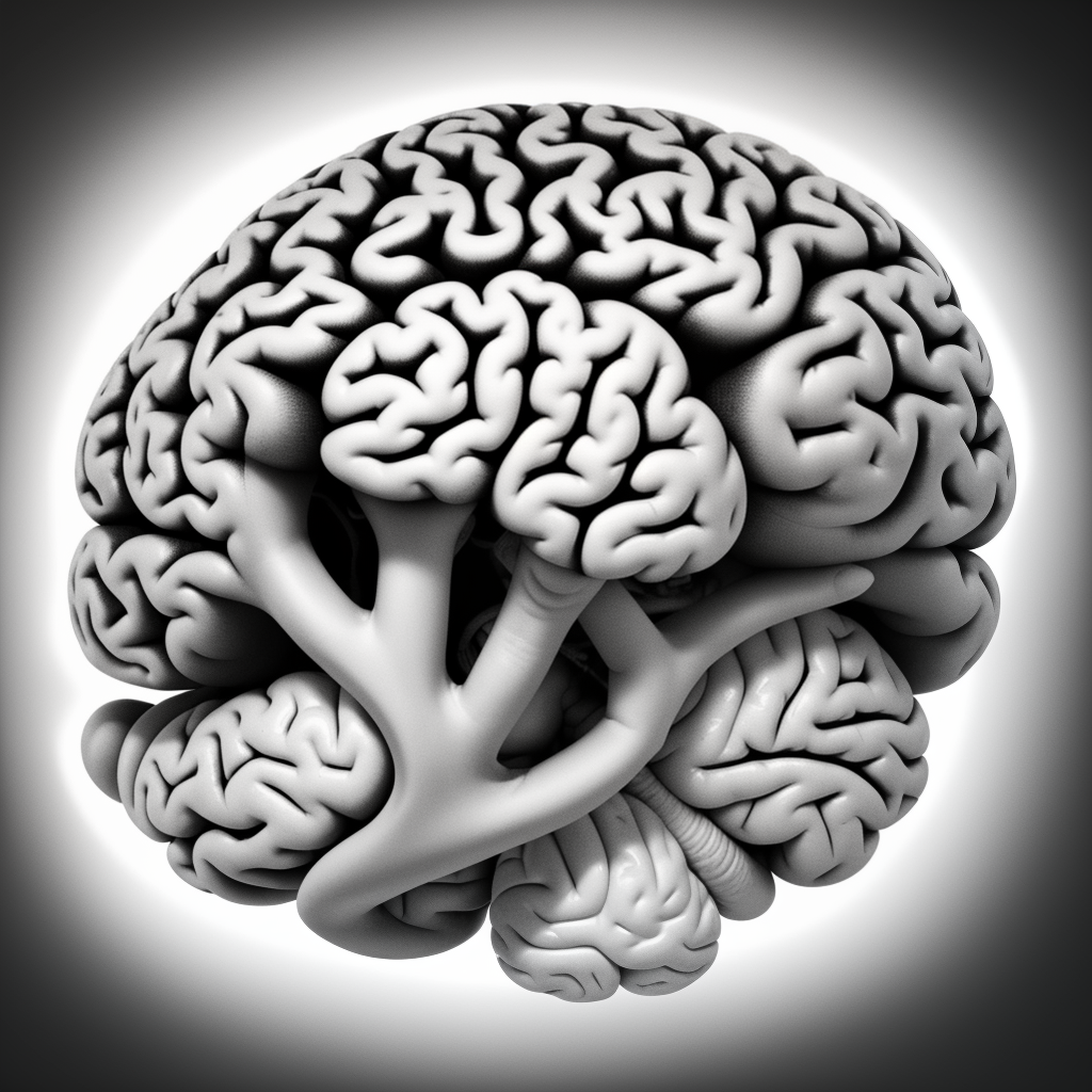 Intricate 3D Representation of a Human Brain with Detailed Neural ...