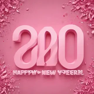 pink happy new year 2024
