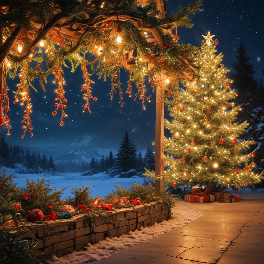 A Cozy Winter Evening with a Beautifully Decorated Christmas Tree