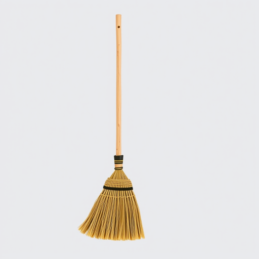 create a vector illustration of a broom on a transparent background with high resolution, using a DSLR camera with a 50mm lens, aperture f/2.8, ISO 200, natural lighting for soft shadows, top-down view to focus on the broom details.