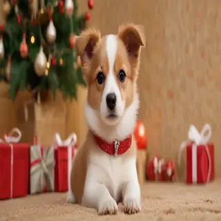 christmas dog wallpaper cute