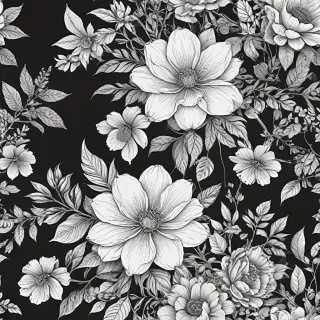 floral line art