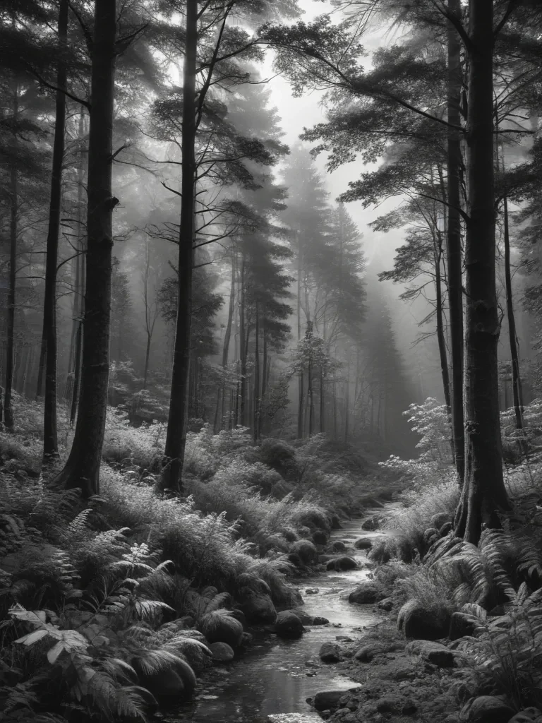 forest clipart black and white