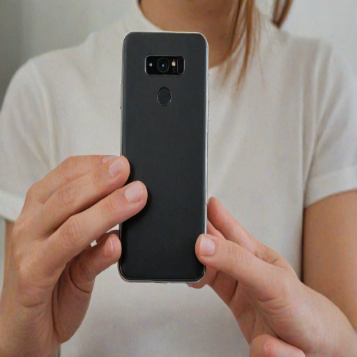 holding phone