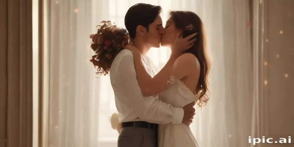 couple kissing aesthetic