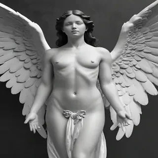 black and white angel