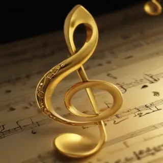 gold music notes