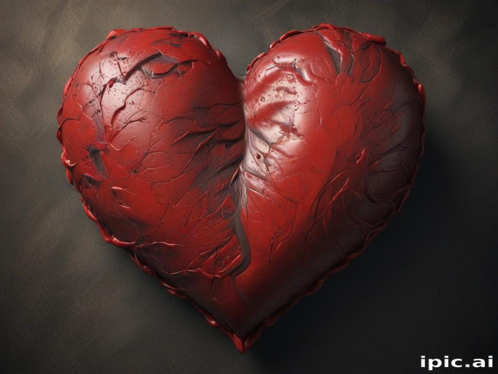 A Bold and Artistic Representation of a Heart Symbolizing Love and Emotion
