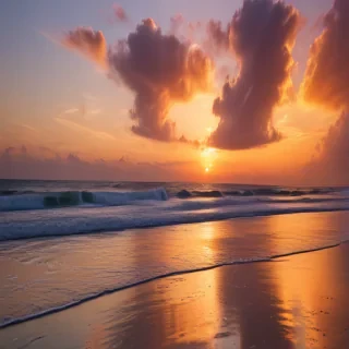 sunset on the beach backgrounds