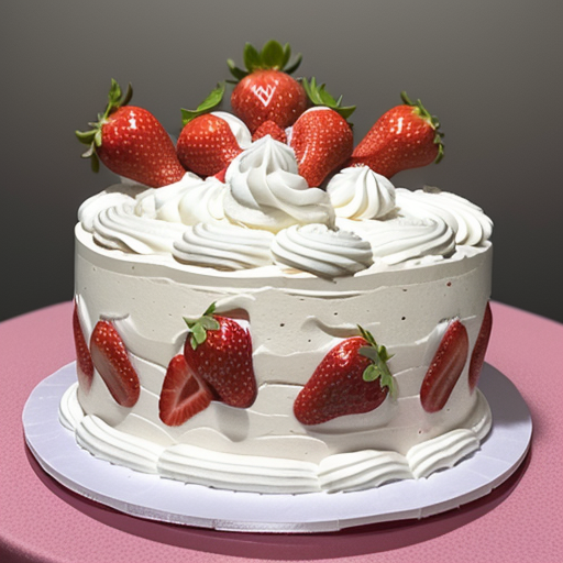 whip cream and strawberry cake