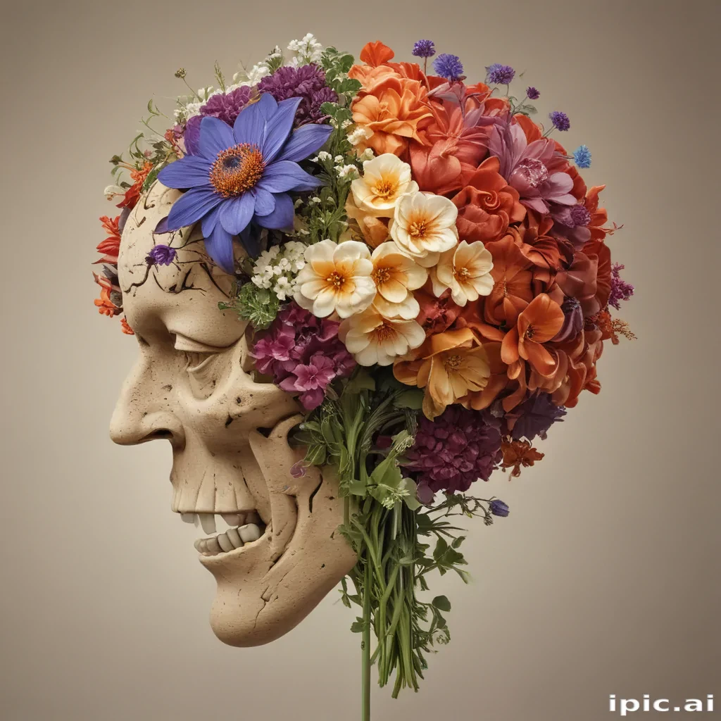 half brain half flowers