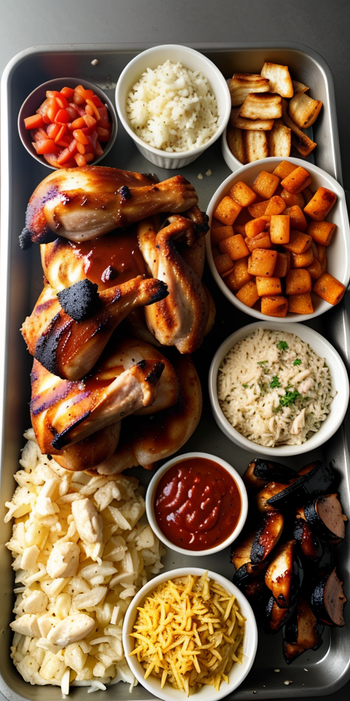 bbq chicken and side dishes