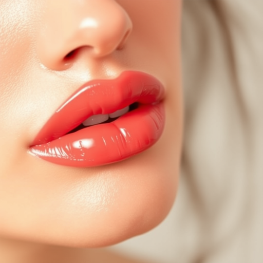 Sheer coral lip oil imparts a subtle tint and glossy finish, highlighting the lips' natural texture and creating a fresh, effortless appearance