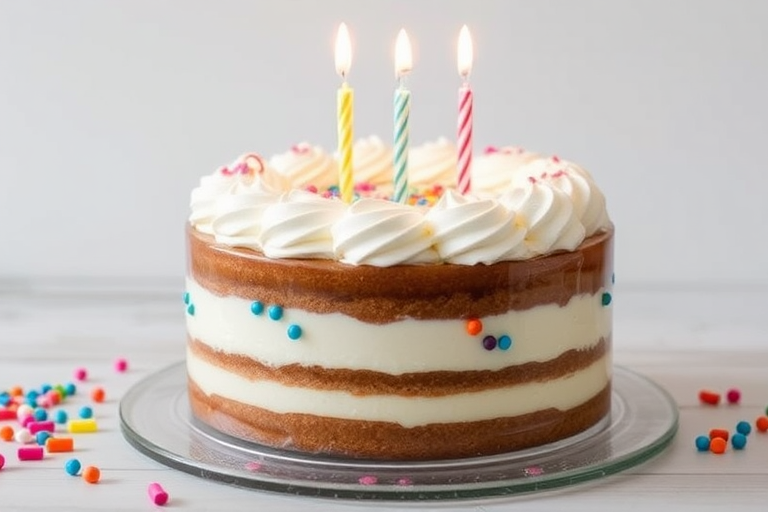 transparent birthday cake