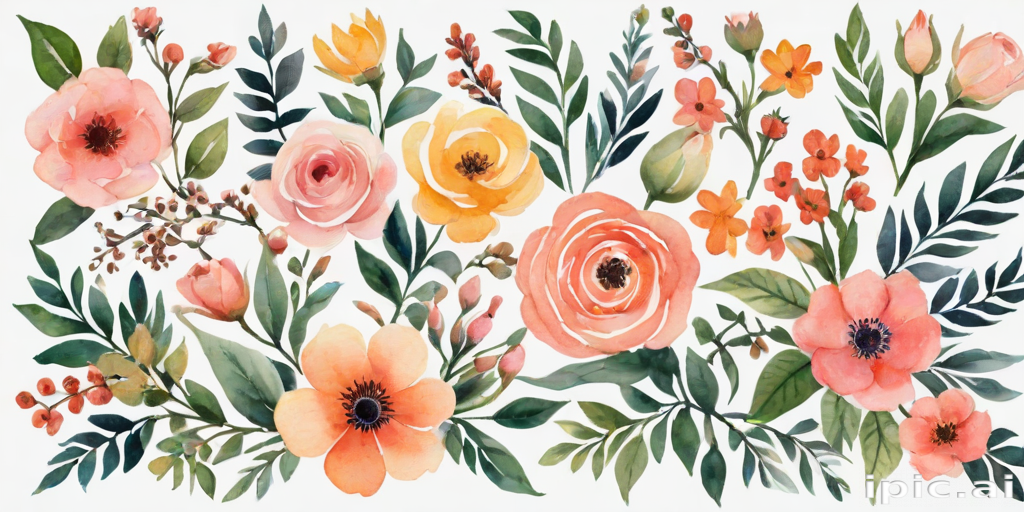 clipart watercolor flowers