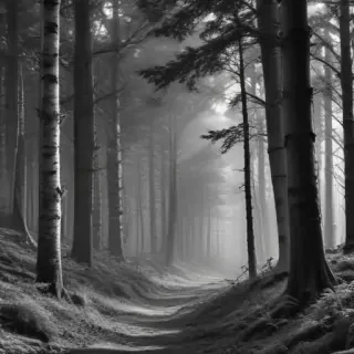 forest clipart black and white