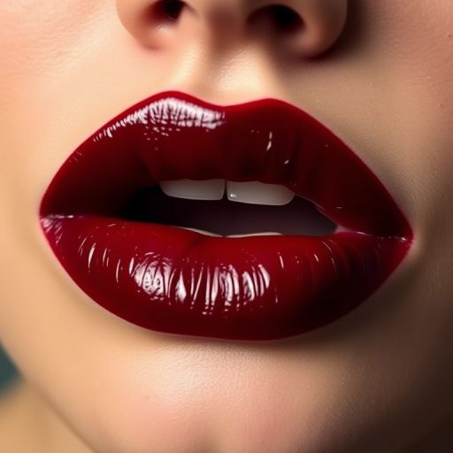 Sultry wine-stained lips showcase a deep burgundy center that fades to a softer hue at the edges, mimicking the look of sipping fine red wine