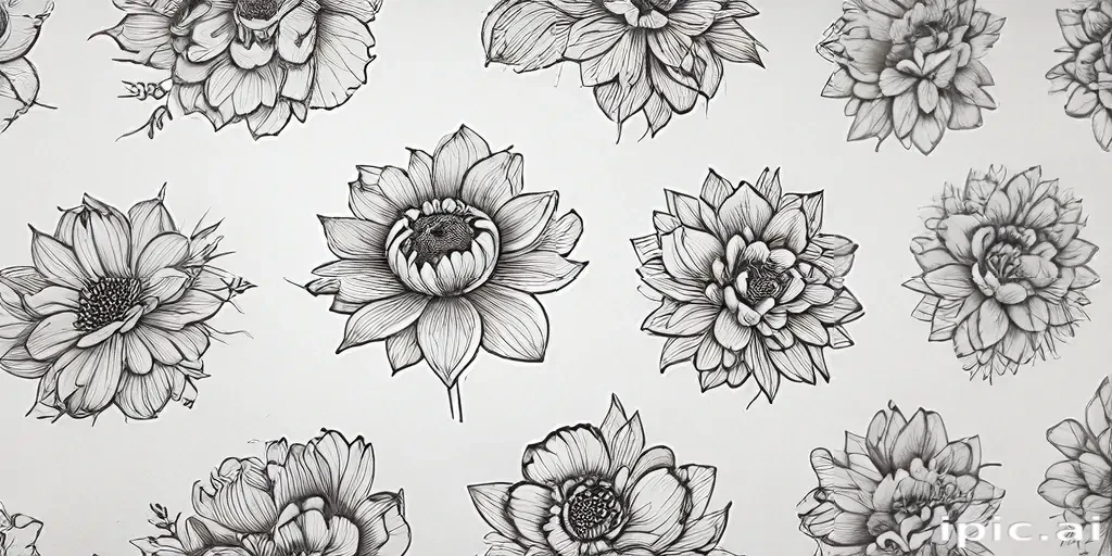 line work flowers
