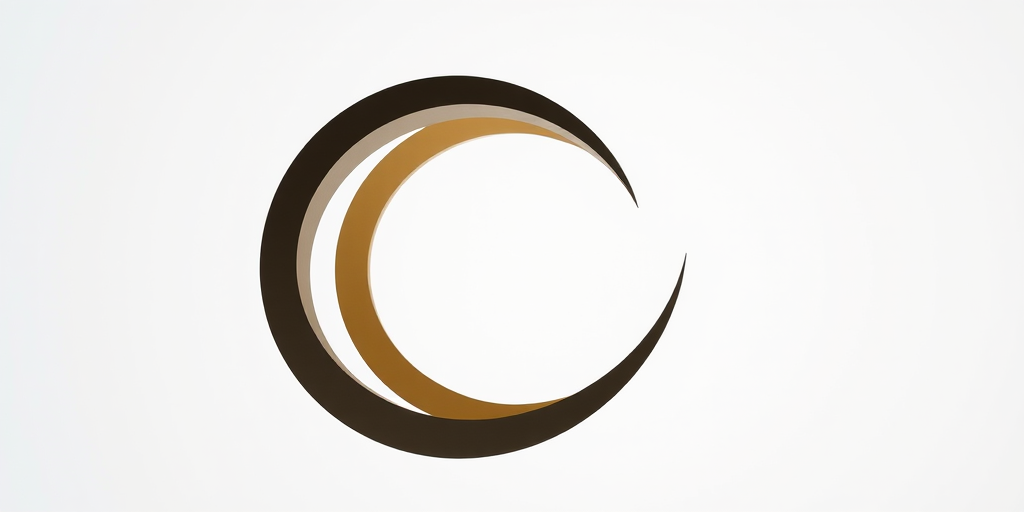 Create a high-resolution image of interconnected crescent shapes, using a Canon EOS R5, aperture f/8, shutter speed 1/250s, ISO 100, with a shallow depth of field, from a slightly elevated perspective, with a clean and minimalist background for enhanced contrast.