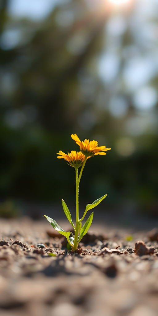 yellow flower growing through grating shallow depth of field macro photography natural sunlight f/2.8 1/250s ISO 100 50mm lens DSLR camera