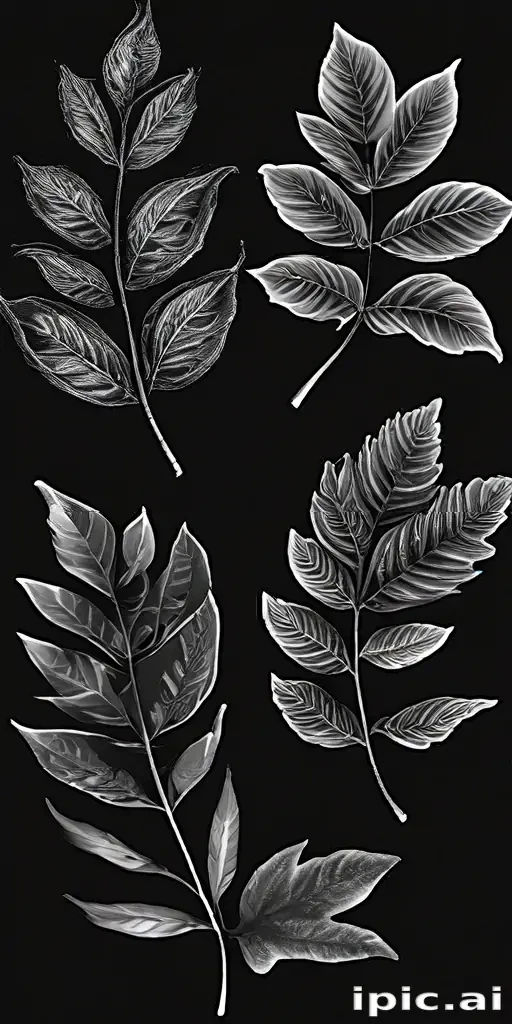 black and white leaf clip art