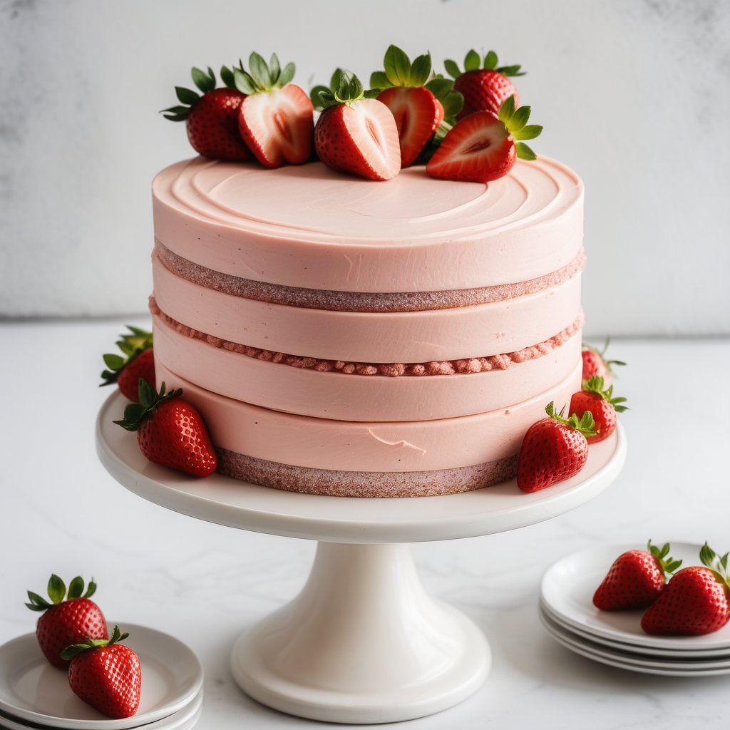 cake with strawberry mousse filling