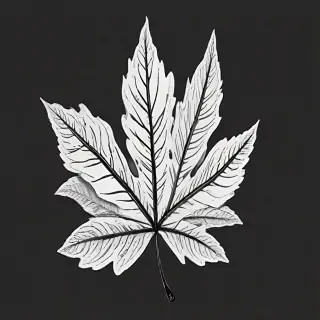 clipart leaf black and white