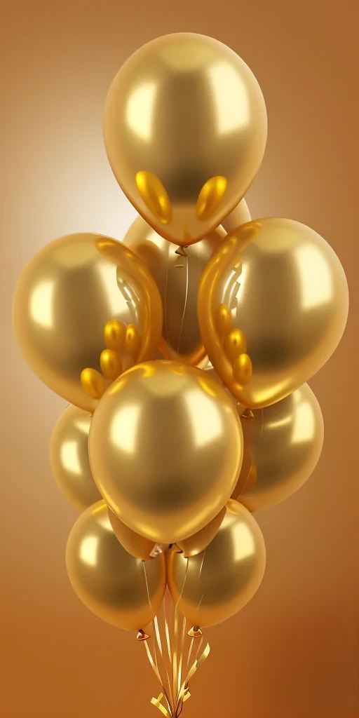 gold balloons transparent background