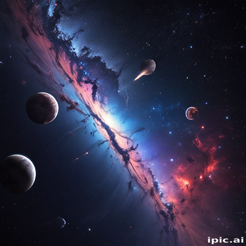 Vast Cosmic Landscape Featuring Colorful Galaxies and Distant Celestial ...