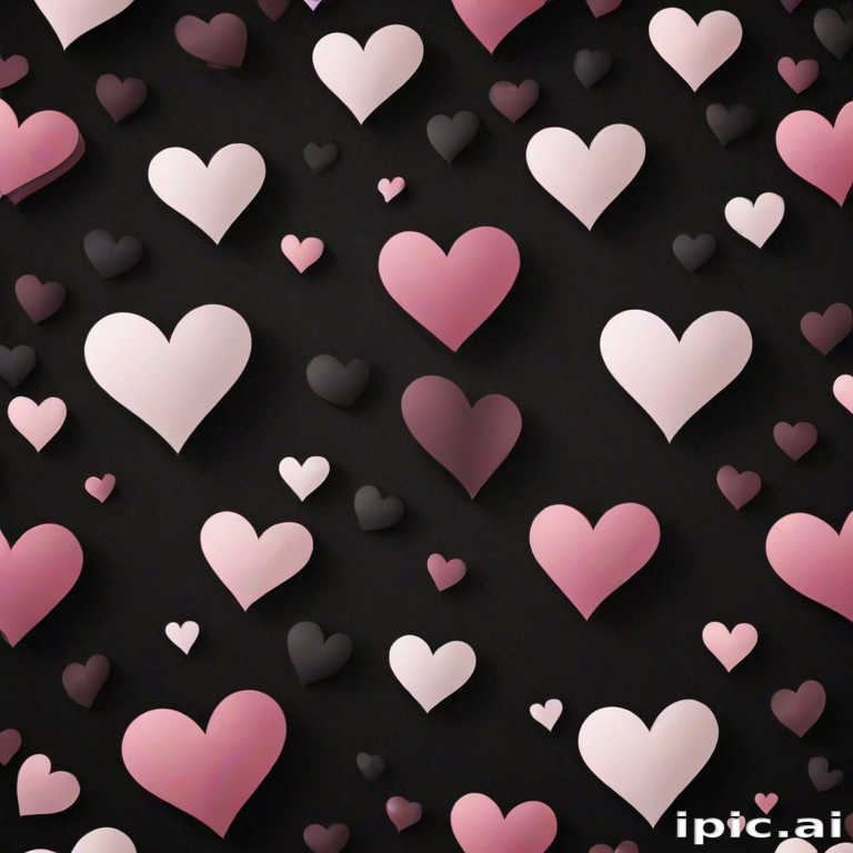 hearts background black