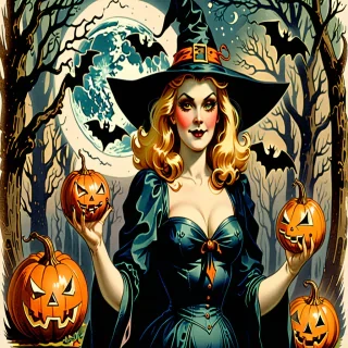 vintage witch art