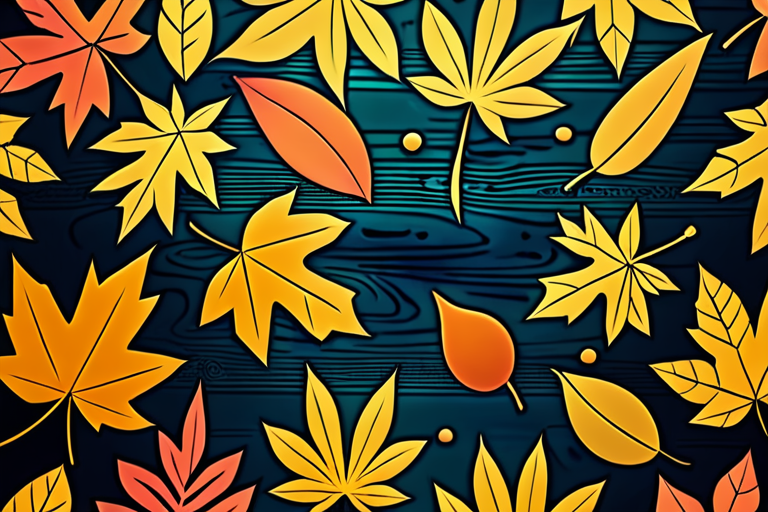 Vibrant Autumn Leaves Artfully Arranged on a Dark Wooden Background