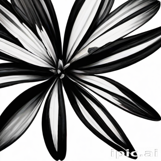 black and white flower png