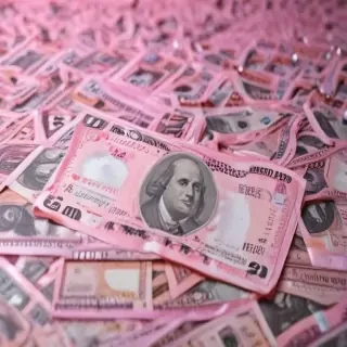 pink money background